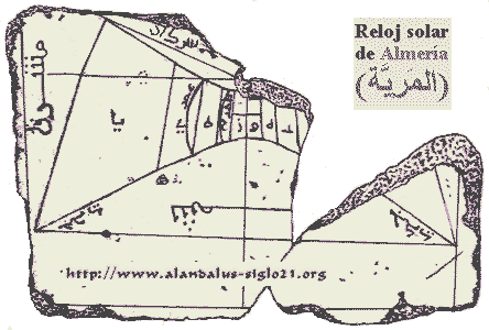 Fragmentos del cuadrante solar andalus conservado en el Museo Arqueolgico de Almera