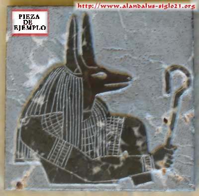 Dios Anubis tallado en bajorrelieve en mrmol con acabado de pieza antigua