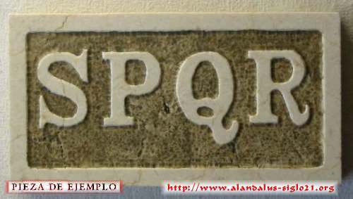 SPQR, Senatus Populusque Romanus, marca del imperio romano